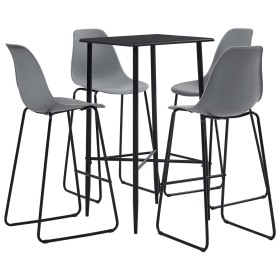 Gray plastic 5-piece high table and stools set by vidaXL, Furniture sets for kitchens and dining rooms - Ref: Foro24-279924, ...