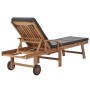 Sun loungers with cushion 2 pcs solid dark gray teak wood by vidaXL, Loungers - Ref: Foro24-3054634, Price: 699,67 €, Discoun...