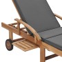 Sun loungers with cushion 2 pcs solid dark gray teak wood by vidaXL, Loungers - Ref: Foro24-3054634, Price: 699,67 €, Discoun...