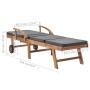 Sun loungers with cushion 2 pcs solid dark gray teak wood by vidaXL, Loungers - Ref: Foro24-3054634, Price: 699,67 €, Discoun...