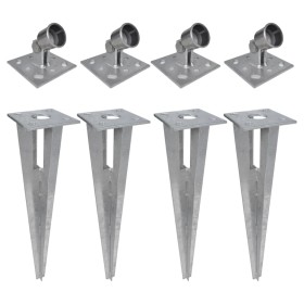 Pole stakes pins 4 units steel by vidaXL, fence posts - Ref: Foro24-3057511, Price: 57,29 €, Discount: %