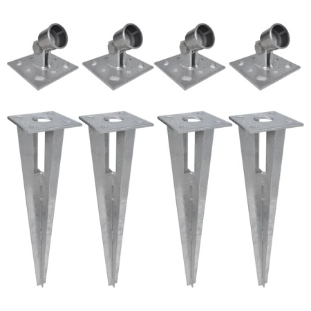 Pole stakes pins 4 units steel by vidaXL, fence posts - Ref: Foro24-3057511, Price: 57,29 €, Discount: %