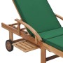 Solid teak wood sun loungers with 2 green cushions by vidaXL, Loungers - Ref: Foro24-3054635, Price: 454,16 €, Discount: %