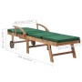 Solid teak wood sun loungers with 2 green cushions by vidaXL, Loungers - Ref: Foro24-3054635, Price: 454,16 €, Discount: %