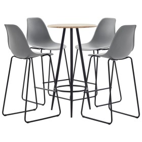 Gray plastic 5-piece high table and stools set by vidaXL, Furniture sets for kitchens and dining rooms - Ref: Foro24-279809, ...