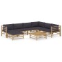 8-piece bamboo garden furniture set with dark gray cushions by vidaXL, Garden sets - Ref: Foro24-3058220, Price: 753,29 €, Di...