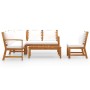 Garden furniture 5 pcs cream cushions solid acacia wood by vidaXL, Garden sets - Ref: Foro24-3057770, Price: 561,08 €, Discou...