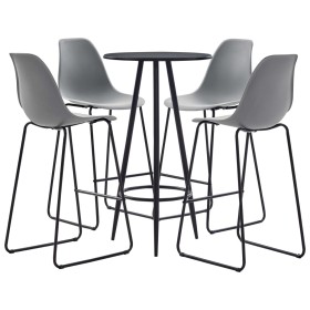 Gray plastic 5-piece high table and stools set by vidaXL, Furniture sets for kitchens and dining rooms - Ref: Foro24-279717, ...