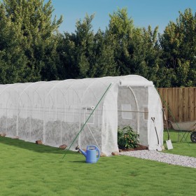 Greenhouse with white steel structure 24 m² 12x2x2 m by vidaXL, Greenhouses - Ref: Foro24-3188032, Price: 338,59 €, Discount: %