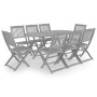 9-piece solid acacia wood garden dining set in gray. by vidaXL, Garden sets - Ref: Foro24-3057875, Price: 507,41 €, Discount: %