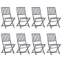 9-piece solid acacia wood garden dining set in gray. by vidaXL, Garden sets - Ref: Foro24-3057875, Price: 507,41 €, Discount: %