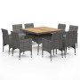 Garden dining set 9 pieces PE rattan and gray acacia wood by vidaXL, Garden sets - Ref: Foro24-3058343, Price: 644,83 €, Disc...