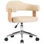 Silla de oficina giratoria madera curvada cuero sintético crema de vidaXL, Sillas de oficina - Ref: Foro24-3054838, Precio: 1...