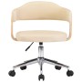 Silla de oficina giratoria madera curvada cuero sintético crema de vidaXL, Sillas de oficina - Ref: Foro24-3054838, Precio: 1...