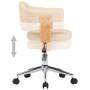 Silla de oficina giratoria madera curvada cuero sintético crema de vidaXL, Sillas de oficina - Ref: Foro24-3054838, Precio: 1...