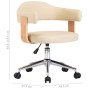 Swivel office chair curved wood cream synthetic leather by vidaXL, Office chairs - Ref: Foro24-3054838, Price: 142,90 €, Disc...