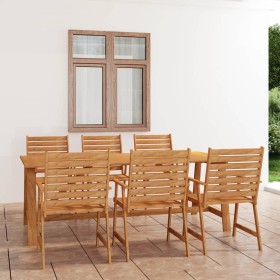 Garden dining set 7 pieces solid acacia wood by vidaXL, Garden sets - Ref: Foro24-3057846, Price: 638,77 €, Discount: %