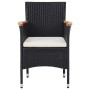 Garden furniture 3 pieces black synthetic rattan and acacia by vidaXL, Garden sets - Ref: Foro24-3058316, Price: 270,69 €, Di...