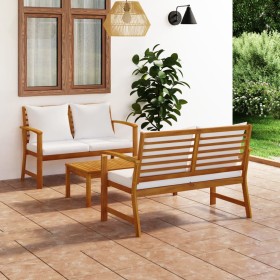 Garden furniture 3 pcs cushions solid acacia wood by vidaXL, Garden sets - Ref: Foro24-3057788, Price: 378,57 €, Discount: %