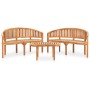 Gartenmöbel-Set 3-teilig aus massivem Teakholz von vidaXL, Gartensets - Ref: Foro24-3059967, Preis: 697,50 €, Rabatt: %