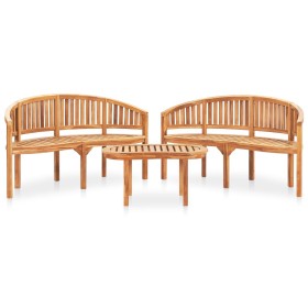 Gartenmöbel-Set 3-teilig aus massivem Teakholz von vidaXL, Gartensets - Ref: Foro24-3059967, Preis: 661,79 €, Rabatt: %