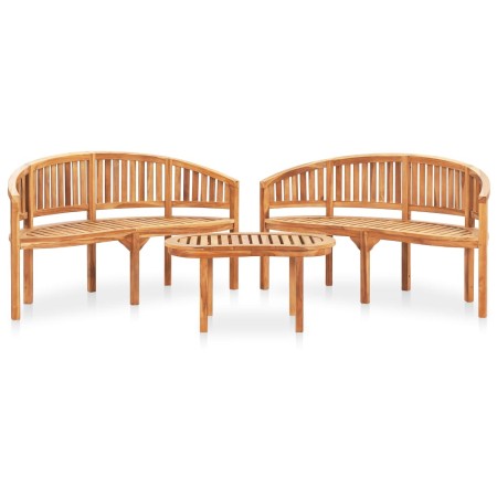 Gartenmöbel-Set 3-teilig aus massivem Teakholz von vidaXL, Gartensets - Ref: Foro24-3059967, Preis: 697,50 €, Rabatt: %