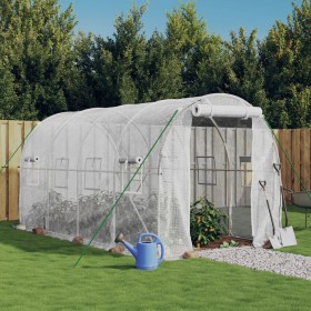 Greenhouse with white steel structure 8 m² 4x2x2 m by vidaXL, Greenhouses - Ref: Foro24-3188028, Price: 137,25 €, Discount: %