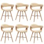 Dining chairs 6 pcs synthetic leather and cream curved wood by vidaXL, dining chairs - Ref: Foro24-279498, Price: 724,45 €, D...