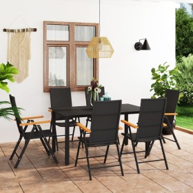 7-piece black and brown garden dining set by vidaXL, Garden sets - Ref: Foro24-3060073, Price: 628,53 €, Discount: %