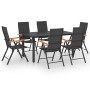 7-teiliges Garten-Esszimmerset in Schwarz und Braun von vidaXL, Gartensets - Ref: Foro24-3060073, Preis: 628,53 €, Rabatt: %