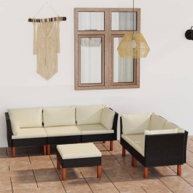 6-piece garden furniture set and black synthetic rattan cushions by vidaXL, Garden sets - Ref: Foro24-3059738, Price: 418,99 ...