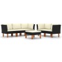 Set de muebles de jardín 6 pzas y cojines ratán sintético negro de vidaXL, Conjuntos de jardín - Ref: Foro24-3059738, Precio:...