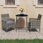 3-teiliges Gartenbistro-Set synthetisches Rattan gehärtetes Glas grau von vidaXL, Gartensets - Ref: Foro24-3058385, Preis: 19...