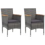 3-teiliges Gartenbistro-Set synthetisches Rattan gehärtetes Glas grau von vidaXL, Gartensets - Ref: Foro24-3058385, Preis: 19...