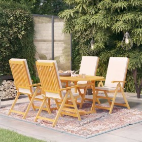 Garden dining set 5 pieces solid teak and cushions by vidaXL, Garden sets - Ref: Foro24-3059531, Price: 721,14 €, Discount: %