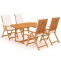 Garden dining set 5 pieces solid teak and cushions by vidaXL, Garden sets - Ref: Foro24-3059531, Price: 720,16 €, Discount: %