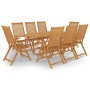 9-piece solid teak wood garden dining set by vidaXL, Garden sets - Ref: Foro24-3059554, Price: 1,00 €, Discount: %