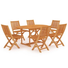 Garten-Essgruppe 7-teilig aus massivem Teakholz von vidaXL, Gartensets - Ref: Foro24-3059538, Preis: 638,99 €, Rabatt: %