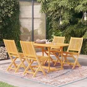 5-piece solid teak wood garden dining set by vidaXL, Garden sets - Ref: Foro24-3059537, Price: 518,80 €, Discount: %