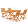 5-piece solid teak wood garden dining set by vidaXL, Garden sets - Ref: Foro24-3059537, Price: 489,63 €, Discount: %