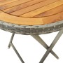 Garden table and chairs 3 pieces synthetic rattan gray acacia wood by vidaXL, Garden sets - Ref: Foro24-3058387, Price: 182,9...