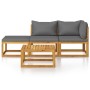 Garden furniture 4 pcs cream cushions solid acacia wood by vidaXL, Garden sets - Ref: Foro24-3057628, Price: 347,98 €, Discou...