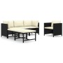 Set de muebles de jardín 6 pzas y cojines ratán sintético negro de vidaXL, Conjuntos de jardín - Ref: Foro24-3059783, Precio:...