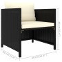 Set de muebles de jardín 6 pzas y cojines ratán sintético negro de vidaXL, Conjuntos de jardín - Ref: Foro24-3059783, Precio:...