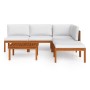 Garden furniture 6 pcs cream cushions solid acacia wood by vidaXL, Garden sets - Ref: Foro24-3057899, Price: 612,80 €, Discou...