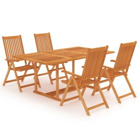 Garden dining set 5 pieces solid teak wood by vidaXL, Garden sets - Ref: Foro24-3059539, Price: 605,16 €, Discount: %