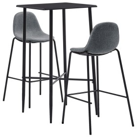 High table and stools set 3 pieces light gray fabric by vidaXL, Furniture sets for kitchens and dining rooms - Ref: Foro24-27...