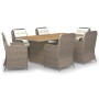 7-Piece Brown Synthetic Rattan Garden Dining Set by vidaXL, Garden sets - Ref: Foro24-3059471, Price: 1,00 €, Discount: %