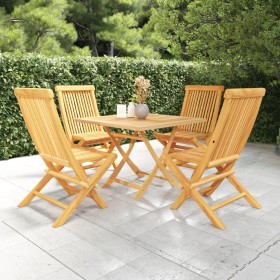 Garten-Essgruppe 5-teilig aus massivem Teakholz von vidaXL, Gartensets - Ref: Foro24-3059583, Preis: 328,26 €, Rabatt: %