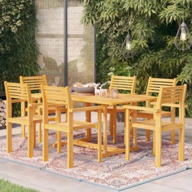 Garden dining set 7 pieces solid teak wood by vidaXL, Garden sets - Ref: Foro24-3059548, Price: 635,99 €, Discount: %